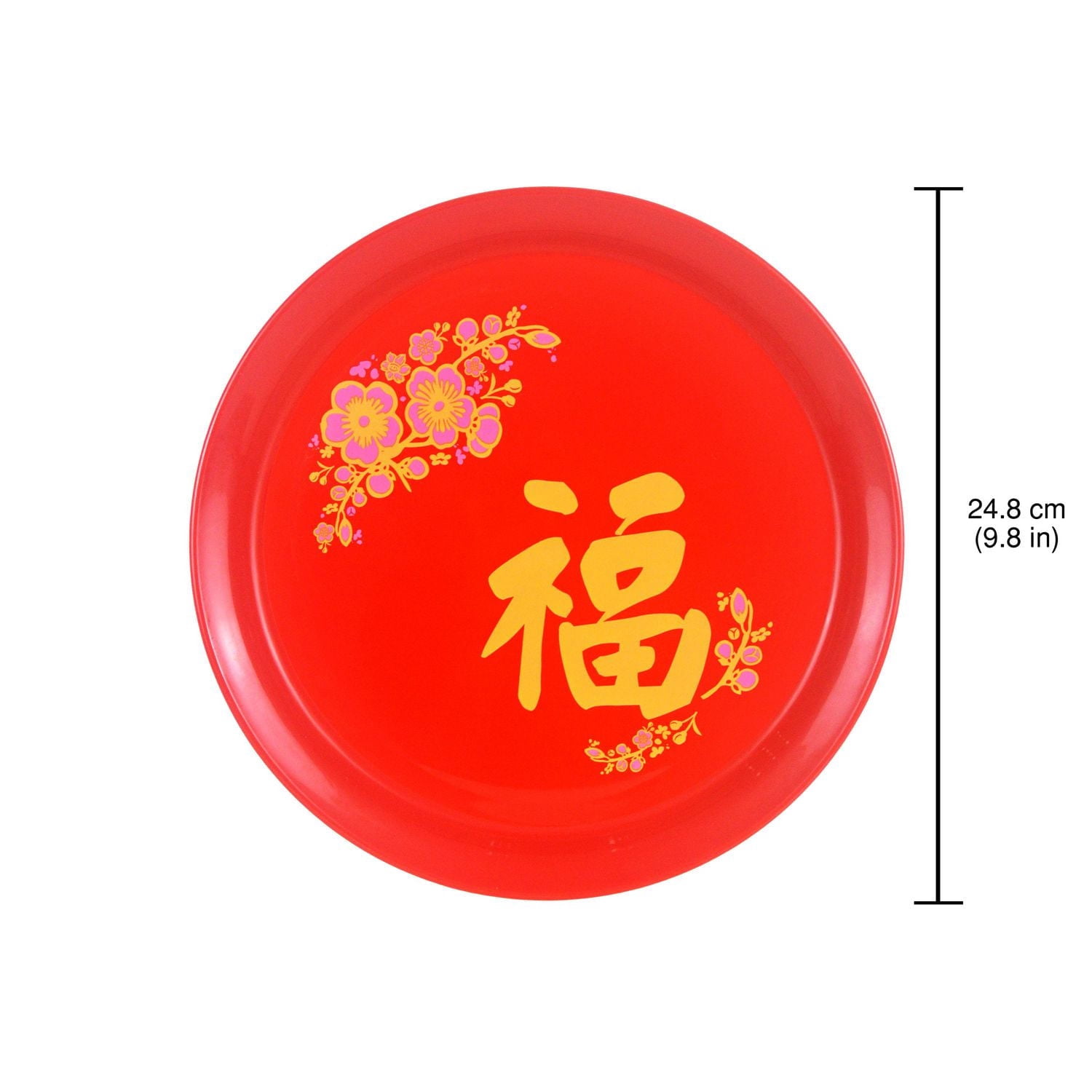 9.8in Dia Plastic Tray - Luck