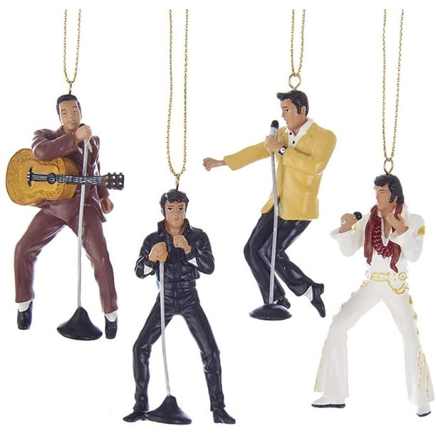 Kurt Adler 2.5-Inch Resin Elvis Presley 4-Piece Ornament Gift Set