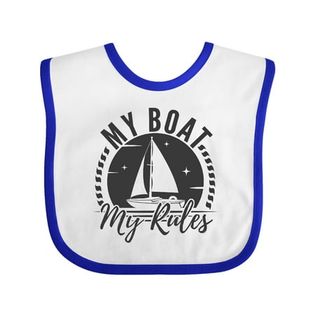 

Inktastic My Boat My Rules Sailing Captain Gift Baby Boy or Baby Girl Bib
