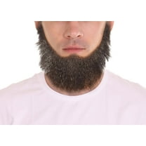 HPO Adult Men's Chin Curtain Style Long Beard Set | Black Color Cosplay Beard