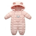 thumbnail image 1 of Baby Boy Girls Winter Bodysuit Jumpsuit Coat Hooded Thick Warm Down Jacket Alternative Coats Outerwear, 1 of 7