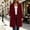 Wine, variant on Womens Trench Coat Notched Lapel Fall Winter Long Sleeve Casual Thicken Wool Blend Single Breasted Pea Coat Brown XL