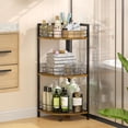 thumbnail image 6 of Bathroom Standing Shelf, 3 Tier Open Floor Shelves, Free-Standing Shelf Units, Triangular Curved Corner Shelf Stand for Small Space, Ideal for Bathroom,Kitchen,Vanity Storage and Organizer, 6 of 7