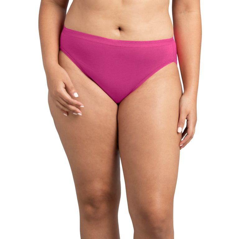 Fit for Me by Fruit of the Loom Women's Plus Size Hi-Cut Underwear, 6 Pack