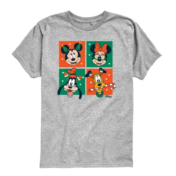 Disney - Mickey And Friends Christmas Grid - Toddler Boys Short Sleeve Graphic T-Shirt