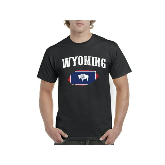 Men's T-Shirt Short Sleeve - Wyoming Flag