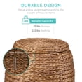 thumbnail image 4 of Best Choice Products Vintage Multipurpose Hyacinth Storage Organizer Tote Basket w/ Lid - Chestnut, 4 of 8