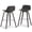 Charcoal Gray, variant on Pemberly Row Set of 2 Bentwood Bar Height Stools in Aqua Blue Linen Fabric