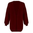 thumbnail image 4 of Breezora Elegant Oversized Open Front Knit Cardigan Women’s Long Sleeve Lightweight Comfortable Loose Fit Office Casual S Size Wine, 4 of 4