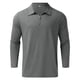 thumbnail image 4 of Gibobby Playera polo hombre Camiseta informal de tela a rayas de otoño para hombre, camiseta de manga larga con cuello vuelto y cremallera(Gris,M), 4 of 5