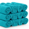 thumbnail image 6 of White Classic Luxury Cotton 12 Pc Washcloth Set, Hotel Style Small Bath Towel and Face Cloth 13x13, Soft Washcloths 12 Pack, Plush High Absorbent Wash Clothes, Bathroom Face Towels, Aqua Blue Towels, 6 of 11