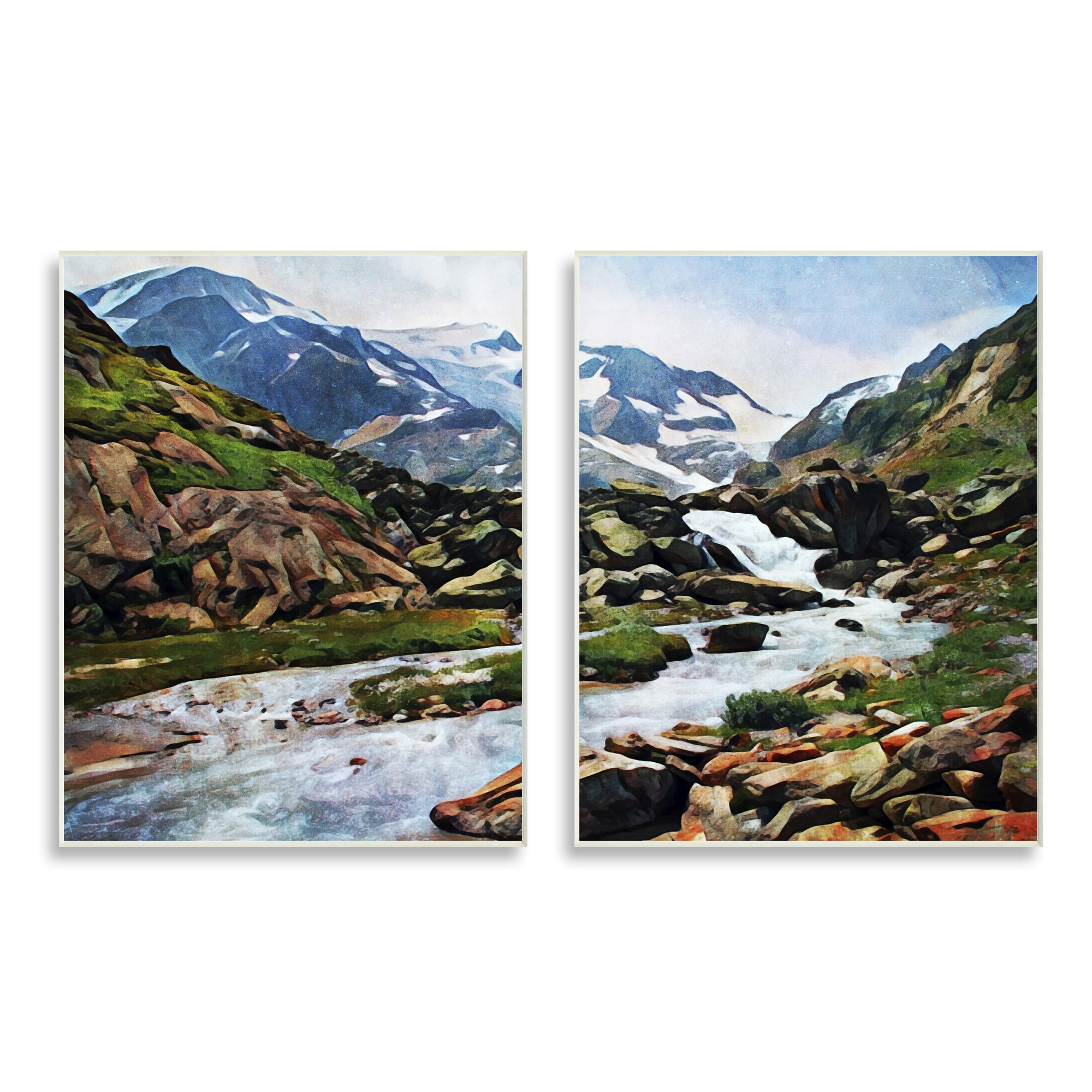 Stupell Industries Peaceful Rocky Mountains Water Landscape Painting Unframed Print Art of 2, 10x15, by Ashley Aldridge - Walmart.com