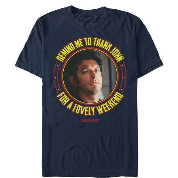 Men's Jurassic Park Dr. Malcolm Lovely Weekend Graphic Tee Navy Blue 2X Large