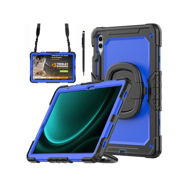 Case for Samsung Galaxy Tab S9 11 inch 2023 / S9 FE 10.9 Inch Protective Cover with Screen Protector Pen Holder Hand/Shoulder Strap Stylus Pen Stylus Pen