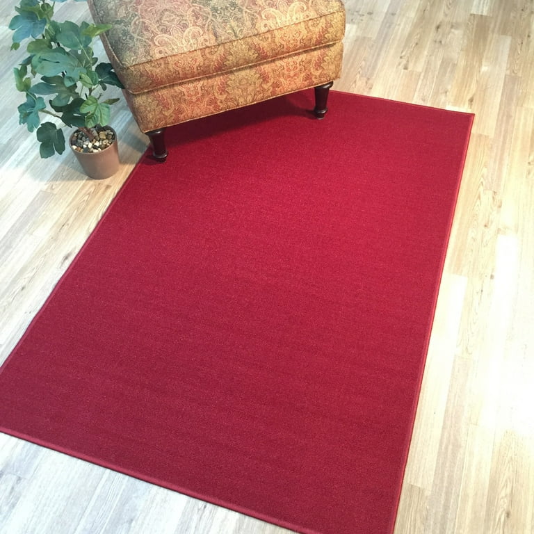Thin Entrance Doormat for Outdoor Indoor Solid Red Gray Khaki Kitchen Area  Rugs Anti Slip Bedroom