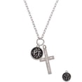 thumbnail image 2 of Delight Jewelry Silvertone Physical Therapist Caduceus Seal - PT I Set You Apart Engraved Cross Zoey Necklace, 28", 2 of 4