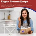 thumbnail image 4 of Majestic Giftware MN-HA19379BS Hanukkah Menorah, 8-Inch, Silver Plated, 4 of 4