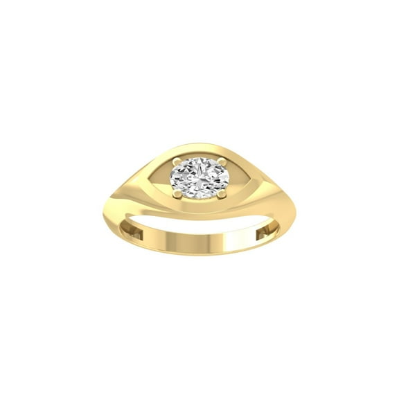 Araiya Fine Jewelry 10K Yellow Gold Oval-shape Lab Grown Diamond solitaire Engagement Ring (1/2 Cttw, D-F Color, VS1 Clarity) Size 9.5