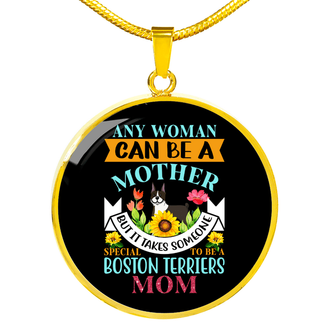 Boston Terriers Mère Cercle Collier en Acier Inoxydable Ou en or 18 Carats 18-22"