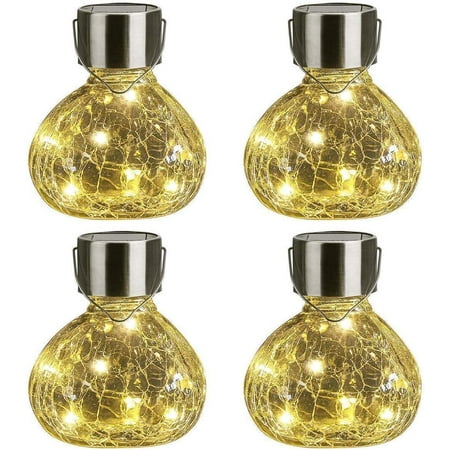 

Solar Lantern 4 Pack Outdoor Christmas Decorations Solar Hanging Lights Outdoor Patio Decor for Lawn Garden Yard Tre