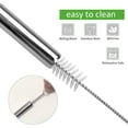 thumbnail image 3 of Popote de acero inoxidable 16 piezas 8 rectos 8 curvos 21.6 cm con 2 cepillos limpieza compatible con taza Stanley de 20 oz, 3 of 5