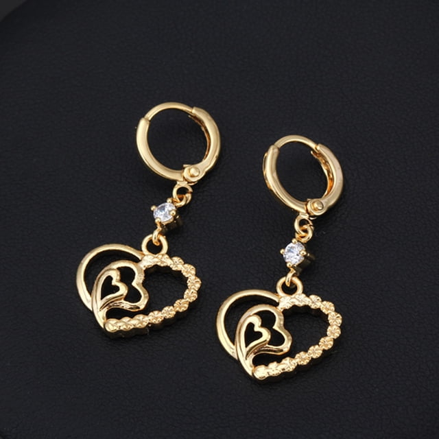unbranded 1Par Aretes Dorados Para Mujer Con Zirconia Moderno Para Combinación Con Joyería Y