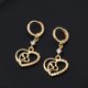 thumbnail image 3 of 1 par de pendientes de circonita para mujer, sencillos, con forma de corazón, huecos, colgantes, pendientes, joyería decorativa (dorado), 3 of 5