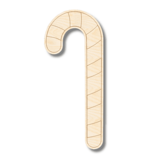 Unfinished Wood Etched Candy Cane Shape 20" / 1/4"