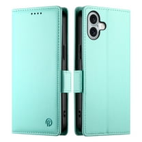 Dteck Wallet Case for iPhone 16 6.1" 2024, Premium PU Leather Folio Magnetic Closure Card Holder Kickstand Full Protection Phone Case Compatible with iPhone 16,Mint