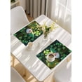 thumbnail image 5 of St. Patrick's Day Placemats Set of 4, Spring Green Shamrock Gnomes Leaves Placemats for Dining Table, Place Mats for Kitchen Tabletop, Waterproof Wipeable Dining Table Mats Set, 5 of 9