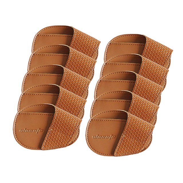 pitrice Golf Head Covers PU Portable Protector for Athlete Travel Golf Training Brown Large