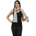 thumbnail image 3 of Phagun Polka Dot Print Cotton Voile Stole Shawl Women Neck Wrap Long Scarf-White, 3 of 5