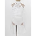 thumbnail image 5 of iiniim Kids Girls Halter Cutouts Modern Lyrical Dance Leotard Tulle Dress Ballet Latin Jazz Ice Skating Ivory 16, 5 of 7