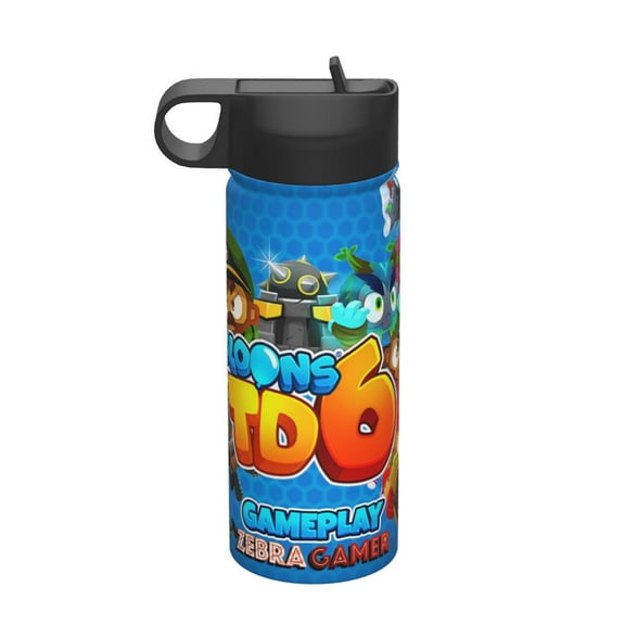 Bloons TD Kids Insulated Water Bottle With Straw - 18 Oz Stainless Steel Double Wall Vacuum Cup, Leakproof, Bpa Free, Suitable For Boys And Girls