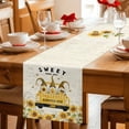 thumbnail image 5 of Gnomes Sunflowers Table Runner 120 Inches, Country Yellow Floral Bees Vintage Bed Runner Dresser Scarves Tabletop for Indoor Outdoor Parties/Ceremony/Banquet, 13"x 120", 5 of 9