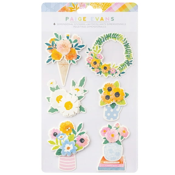 Paige Evans Garden Shoppe Layered Stickers 6/Pkg