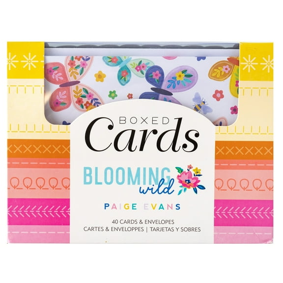 American Crafts A2 Cards W/Envelopes (4.375"X5.75") 40/Box-Paige Evans Blooming Wild