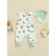 thumbnail image 2 of Bagilaanoe Infant Newborn Baby Boy Girl Summer Outfits Sleeveless Jumpsuit Avocado Romper Onesie Overall, 2 of 8