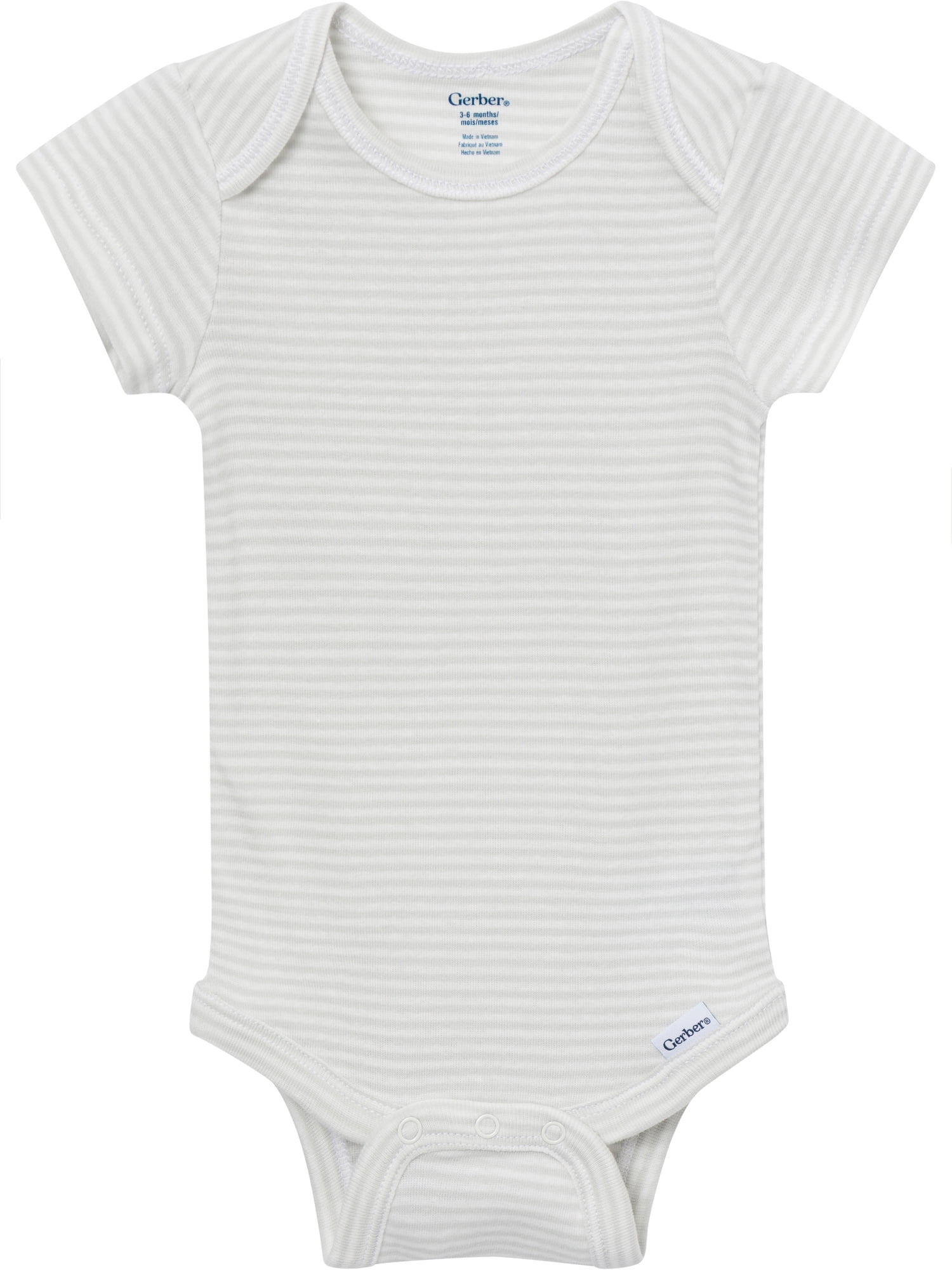 Gerber Baby Neutral Short Sleeve Onesies, 8-Pack, Sizes 0/3 Newborn - 12 Months