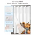 thumbnail image 2 of No Hook Cloth Fabric Shower Curtain with Snap in Liner, Orange Pumpkins Fall Waterproof Shower Curtains Set with See Through Top Window, Thanksgiving Botanical Flower Pastoral Bath Curtains 54"x78", 2 of 6