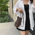 thumbnail image 2 of Bolso de hombro para mujer Bolso bandolera de cuero PU Bolso de mensajero informal plisado (Café), 2 of 5