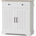 thumbnail image 1 of Buffet de 29,5 Po avec Rangement, Armoire de Bar à Café Polyvalente, Armoires de Rangement Blanches Élégantes avec Tablettes Ajustables pour Salon, Entrée, Salle à Manger, 1 of 7