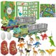 thumbnail image 2 of Xihbxyly Calendario de Adviento de Dinosaurios, 24 Vehículos de Tracción Trasera, Tapete de Juego Reutilizable para Calles de La Ciudad, Divertido Juego de Cuenta Regresiva para Navidad, Idea de Rega, 2 of 4