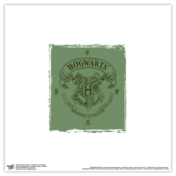 Gallery Pops Harry Potter - Hogwarts Crest Stamp Wall Art, Unframed Version, 12" x 12"