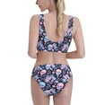 thumbnail image 5 of High Waisted Bikini Sets For Women, Cool Skull Flower Swimsuits Tummy Control, Two Pieces Bathing Suit, 5 of 8