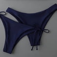 thumbnail image 5 of Hduncf 3 Piece Swimsuits for Women Bikini Bathing Suits Cheeky Triangle Spaghetti Straps Top High Cut Thong Trendy Ladies Swimwear Blue S, 5 of 5