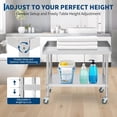 thumbnail image 4 of 28 In x24 In Rolling Stainless Steel Grill Cart and Prep Table - Heavy-Duty Commercial Workstation with Adjustable Undershelf and Backsplash, 4 of 7