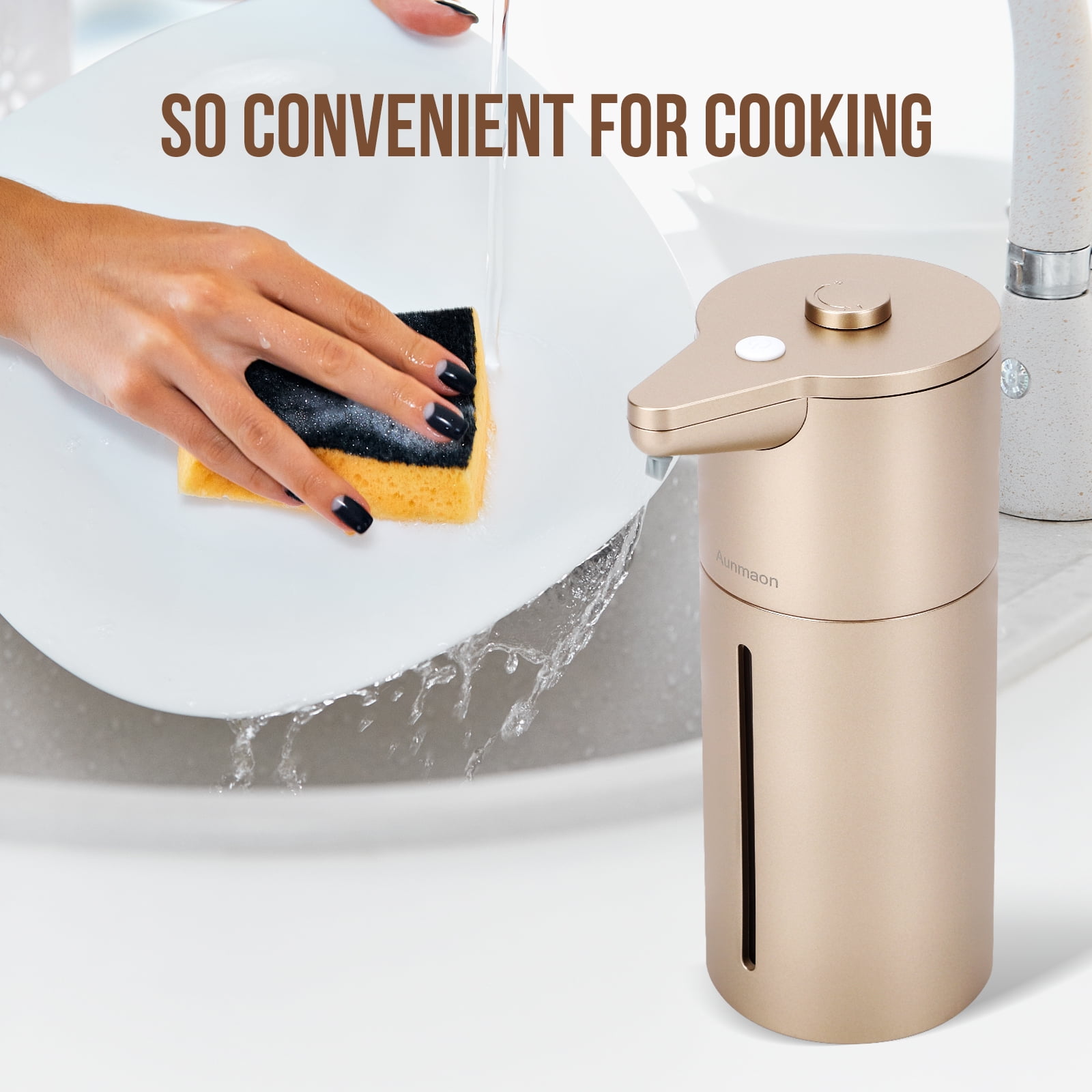 Automatic Soap Dispenser Touchless,Simple Physical Adjustment Hand Soap Dispenser,Low Battery Consumption Dish Soap Dispenser Kitchen Bathroom,Hands Free Auto Soap Dispenser