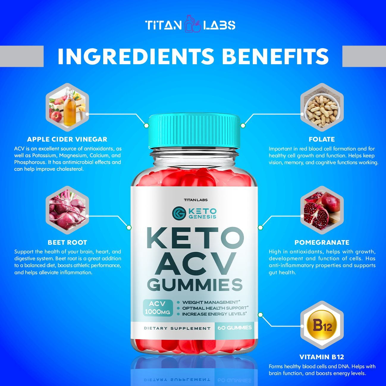 (2 Pack) Keto Genesis Keto ACV Gummies - Apple Cider Vinegar Supplement for Weight Loss - Energy & Focus Boosting Dietary Supplements for Weight Management & Metabolism - Fat Burn - 120 Gummies