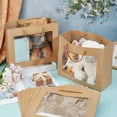 thumbnail image 4 of 16pcs Gift Bags with Transparent Window Kraft Paper Shopping Bags with Handle for Birthday Wedding Party Florist Packing 12.36x10.16x4.63 Inch Multi-color, 4 of 5